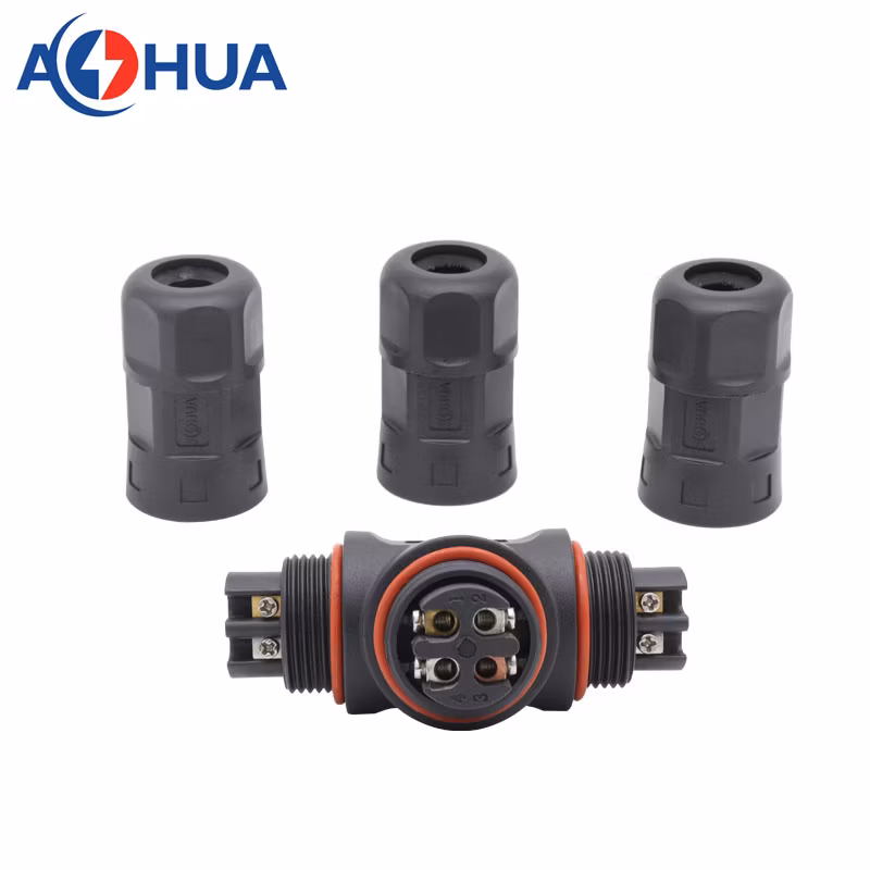 IP67 Outdoor Supply (20A/300W) Power Adapter M20 1.5mm Sqm Wire Joint 2pin 3pin 4pin 3 Ways Plug /Socket/Jack/Receptacle/Splitter/Distributor