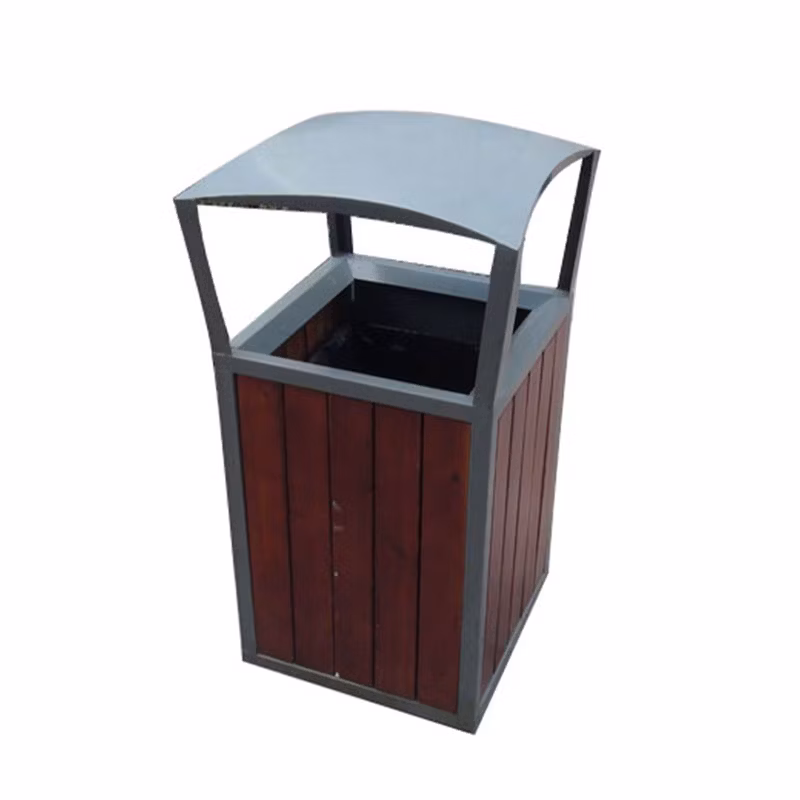 Cheap Decorative Outdoor Wood Garbage Trash Can Recycle Waste Bin Box Manufacturers