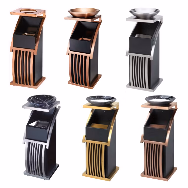 Multifunctional Hotel Container Contemporary Trash Stainless Steel Waste Bin for Public Spaces