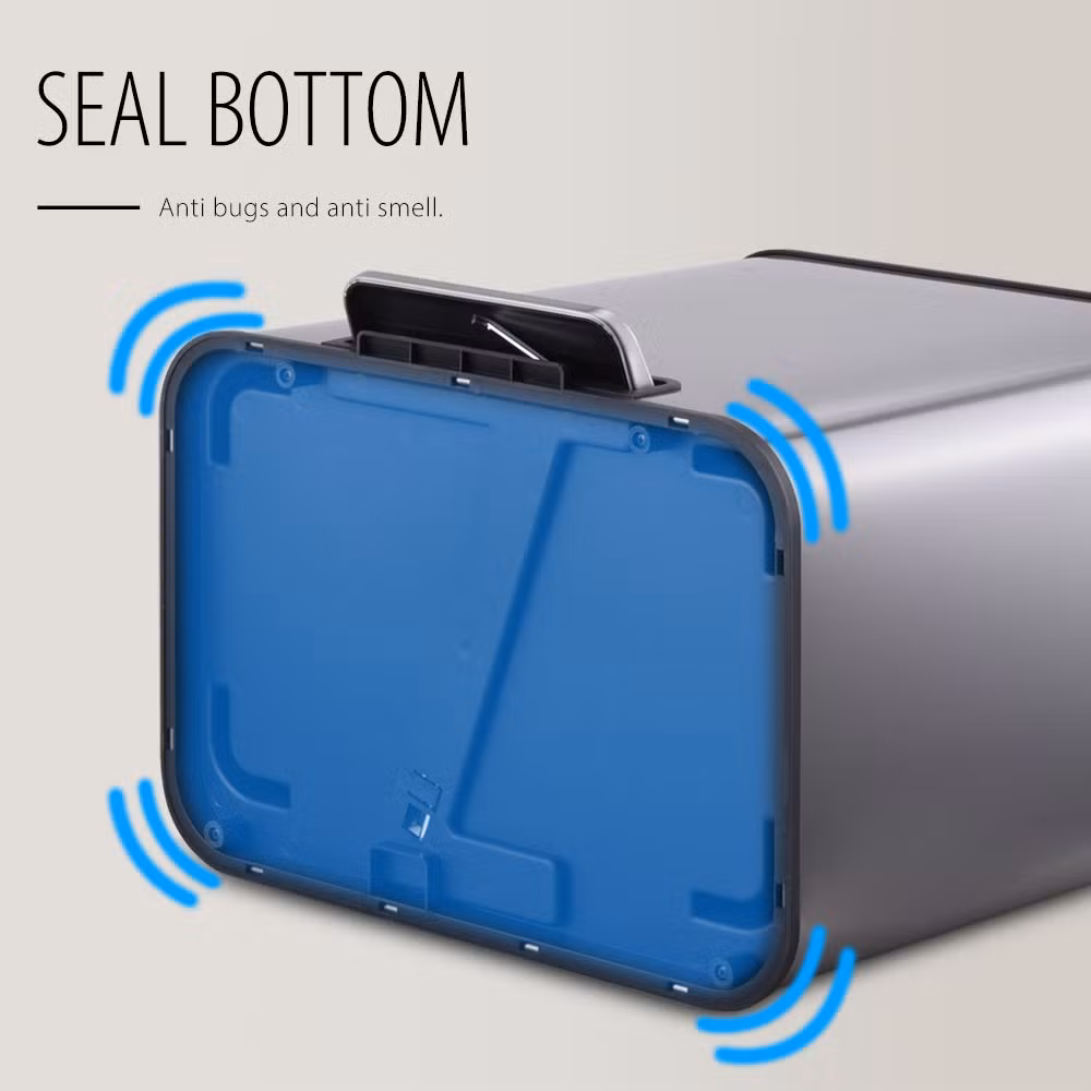 Cheap Price High Quality 30L 40L 60L Stainless Steel Standing Rectangular Waste Container Storage Street Double Compartment Sorting Bin