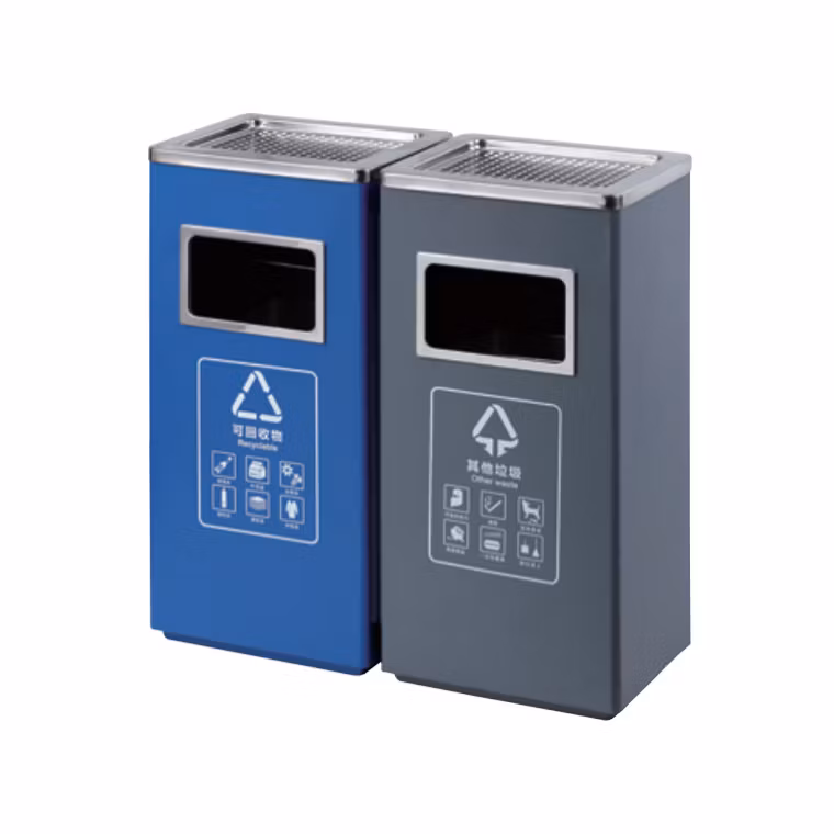 Brand New Refuse Bin Versatile Trash Receptacle Stainless Steel Garbage Can for Public Spaces