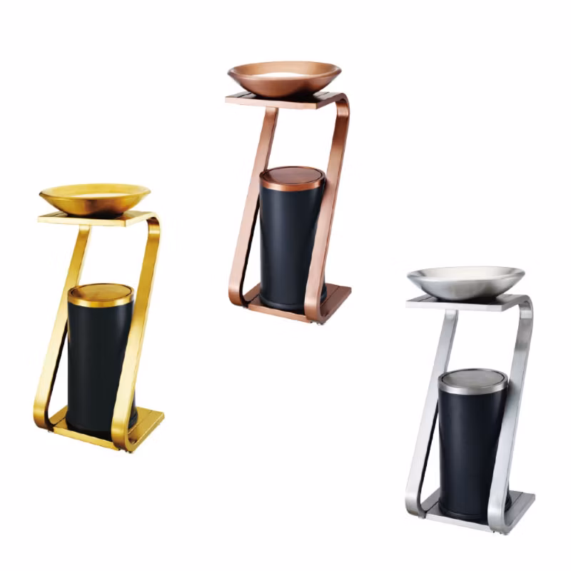 Multifunctional Hotel Container Contemporary Trash Stainless Steel Waste Bin for Public Spaces