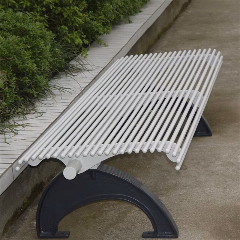 Urban Outdoor Furniture Outside Park Garden Patio Steel Sitting Bench Without Back