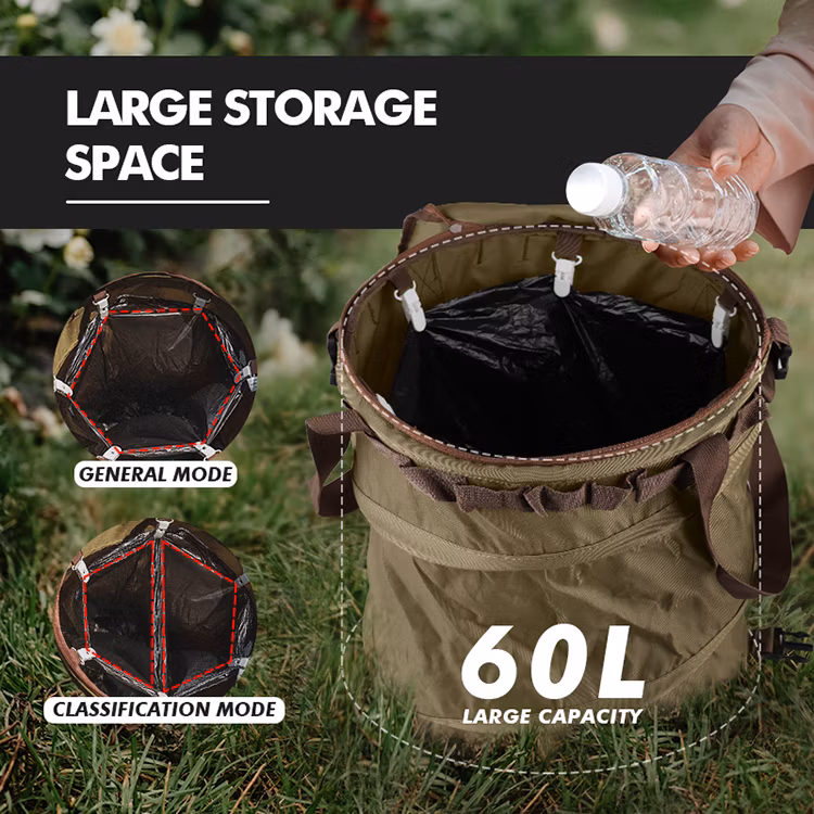 Pop-up Trash Can, Outdoor Portable Camping Folding Trash Can Camping Trash Can Gardening Garden Garbage Bag