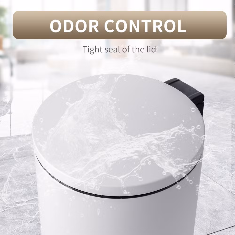 Contemporary 5L Dustbin in Durable Stainless Steel for Stylish Bathrooms