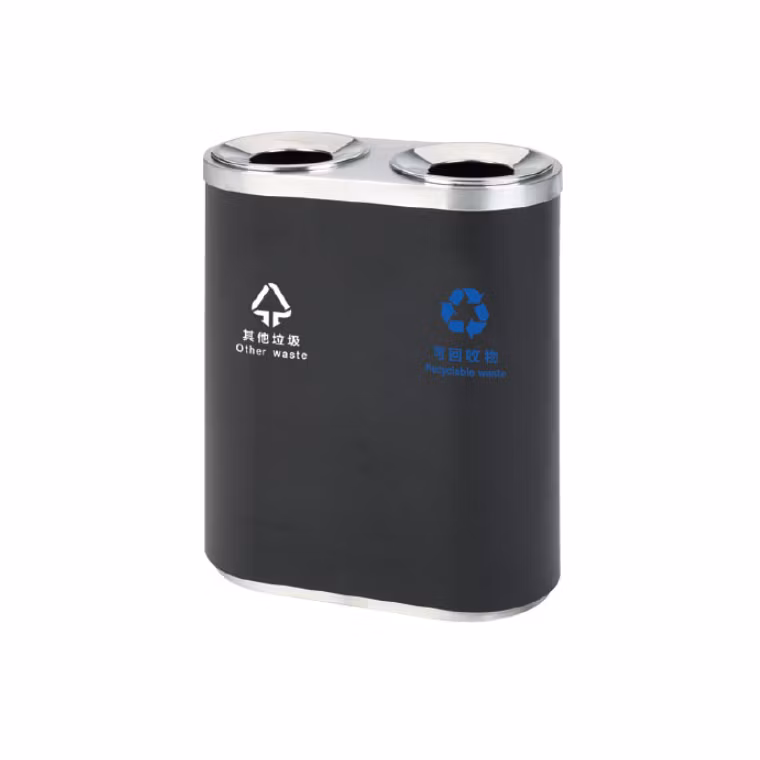 New Design Trash Receptacle Elegant Stainless Steel Refuse Commercial Rubbish Bin for Shopping Mall