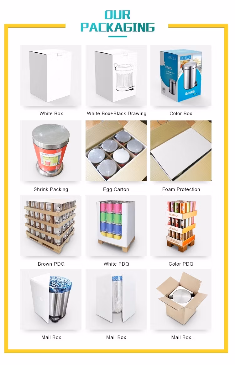Household Colorful Stainless Steel Trash Garbage Waste Bin with Step Pedal