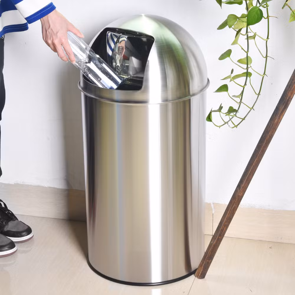 Full Size 12L 27L 35L 50L 70L 90L Round Recycling Bins for Public Spaces Waste Management Indoor Outdoor for Households Shopping Malls Push Bin