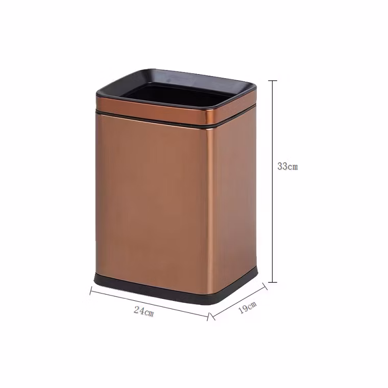 Professional Rubbish Compact Trash Receptacle Metal Indoor/Outdoor Refuse Bin for Office