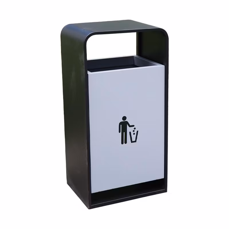 Outdoor Business Rectangular Steel Garbage Trash Bin Outside Metal Waste Recycling Bins