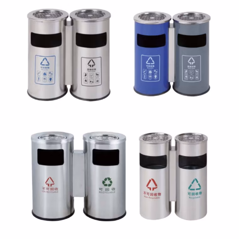 Professional Metal Indoor/Outdoor Refuse Compact Rubbish Bin Trash Receptacle for Outdoor