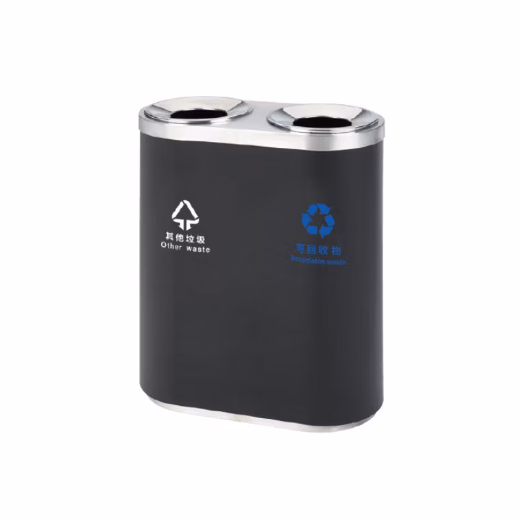 Multifunctional Rubbish Contemporary Trash Receptacle Stainless Steel Commercial Refuse Bin for Outdoor