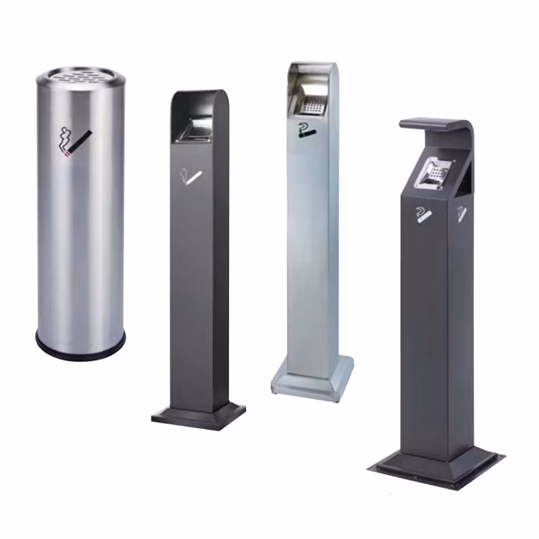 Multifunctional Bin Contemporary Stainless Commercial Can Steel Ash Receptacle for Public Spaces