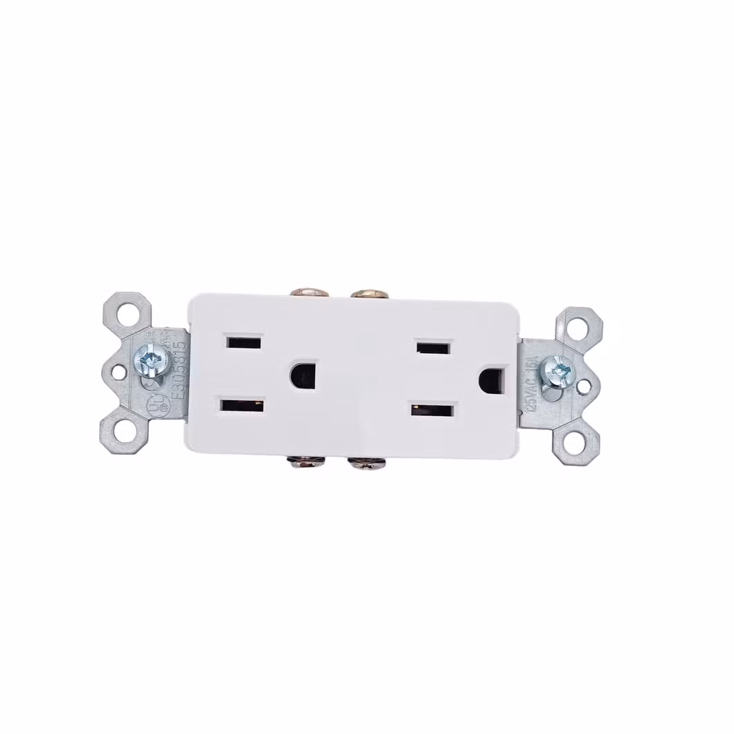 Us Standard 125V 15A Decorative in Wall Power Receptacle Duplex Outlet