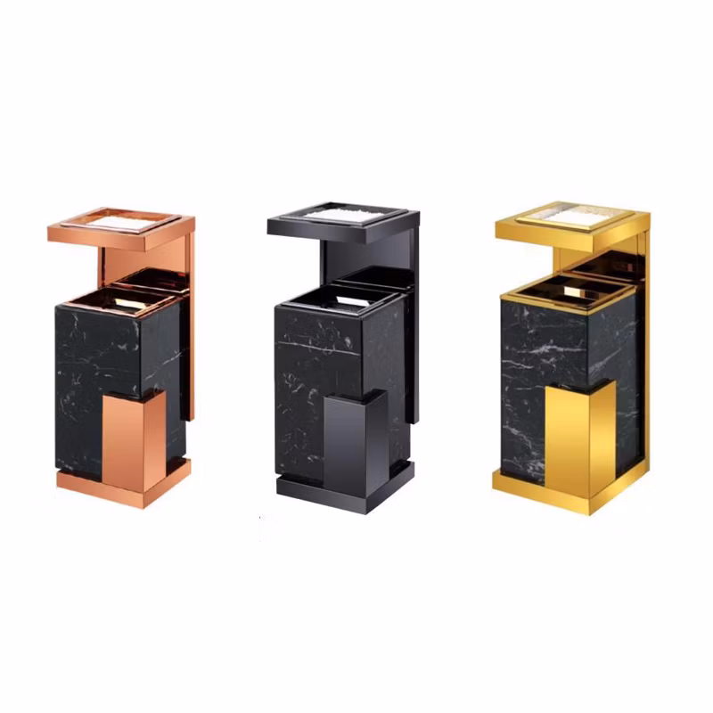 Professional Waste Compact Rubbish Bin Metal Trash Receptacle for Outdoor