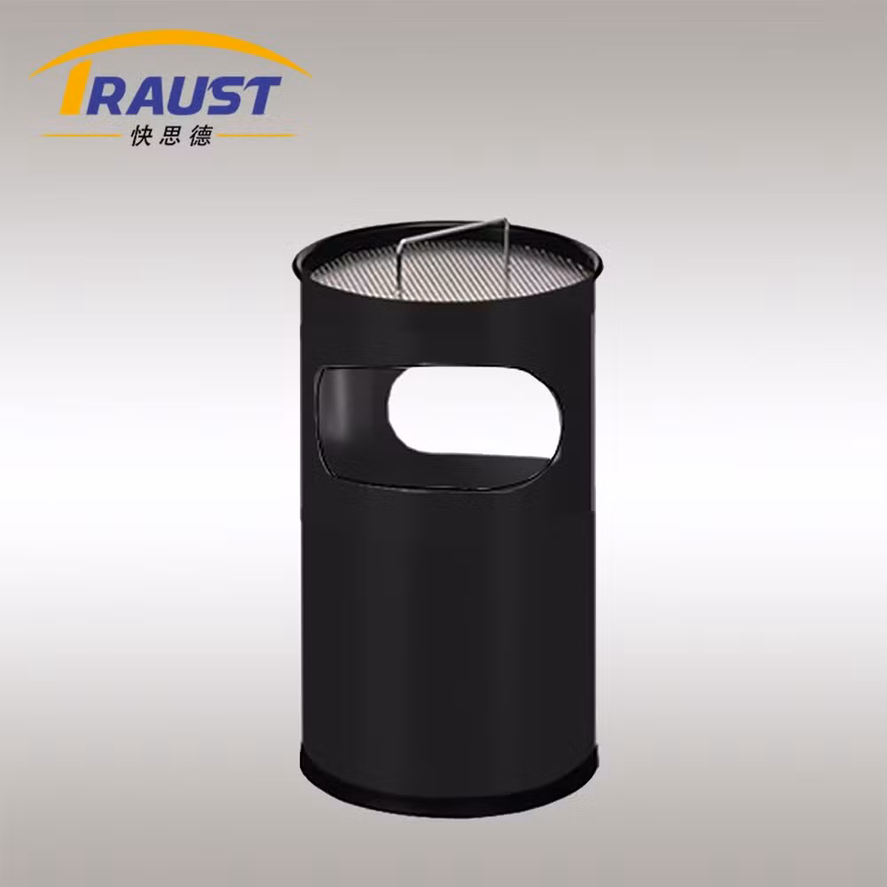 Traust Public Recycle Metal Waste Litter Garbage Trash Can Bin