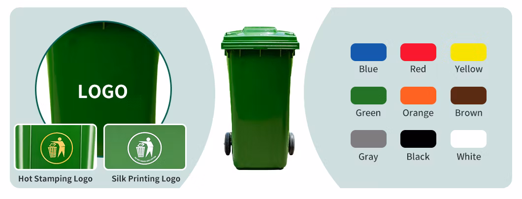 Customizable HDPE Industrial Public Outdoor/100L/120L/240L/360L/660L/1100 Liter Mobile Foot Pedal Dustbin/Trash/Rubbish/Waste/Garbage Bin /Waste Bin with Wheel