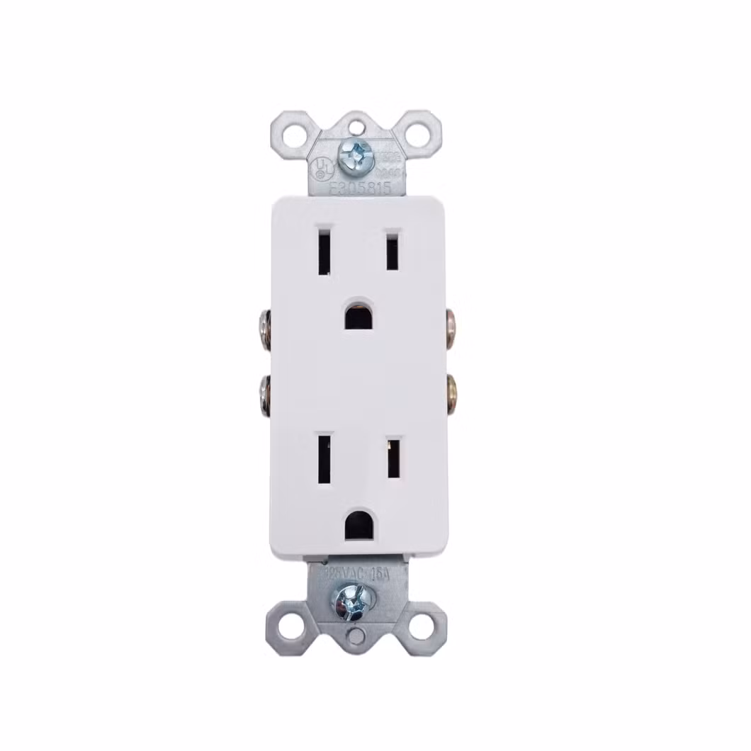 Us Standard 125V 15A Decorative in Wall Power Receptacle Duplex Outlet