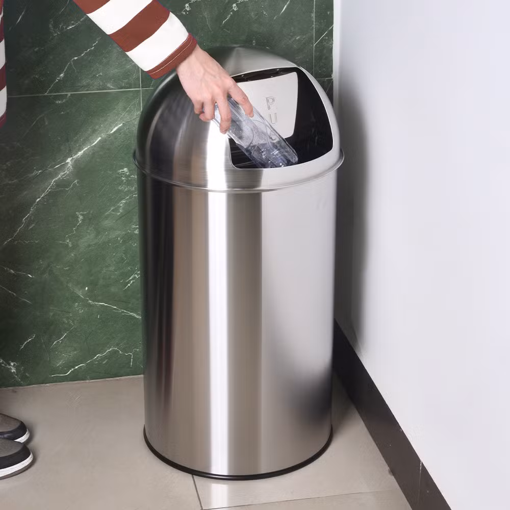 Full Size 12L 27L 35L 50L 70L 90L Round Recycling Bins for Public Spaces Waste Management Indoor Outdoor for Households Shopping Malls Push Bin
