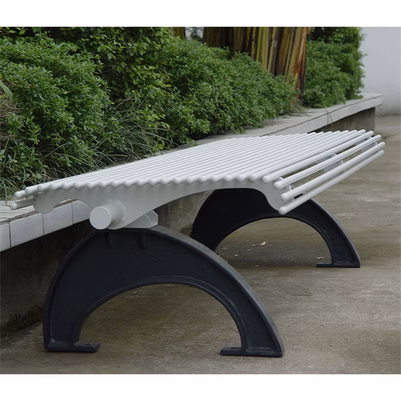 Urban Outdoor Furniture Outside Park Garden Patio Steel Sitting Bench Without Back