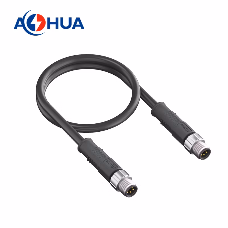 5pin IP67 Waterproof Cable Connector M8 Pre-Wire Male Female Connector Metal Nut Plastic Power Signal Receptacle with 20/22/24 AWG Electrical Wire Joint