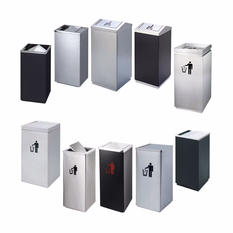 Professional Commercial Can Compact Trash Stainless Steel Waste Receptacle for Outdoor