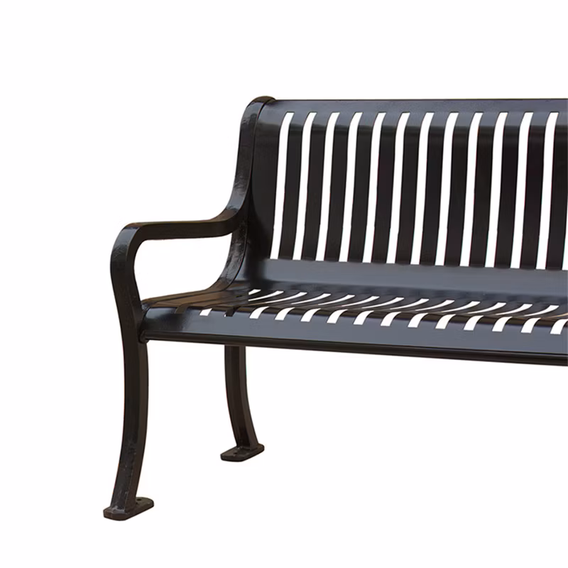 Outdoor Furniture Outside Park Garden Patio Long Steel Iron Bench Chair
