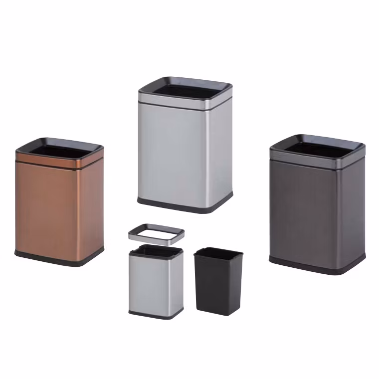 Multifunctional Bin Contemporary Metal Indoor/Outdoor Waste Receptacle Trash Can for Hotel