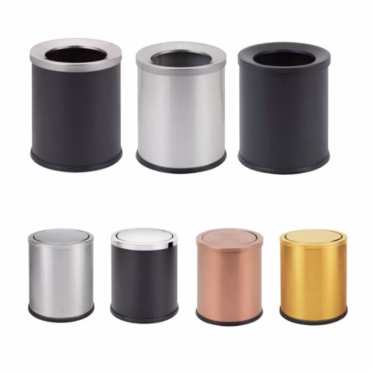 Multifunctional Bin Contemporary Metal Indoor/Outdoor Waste Receptacle Trash Can for Hotel
