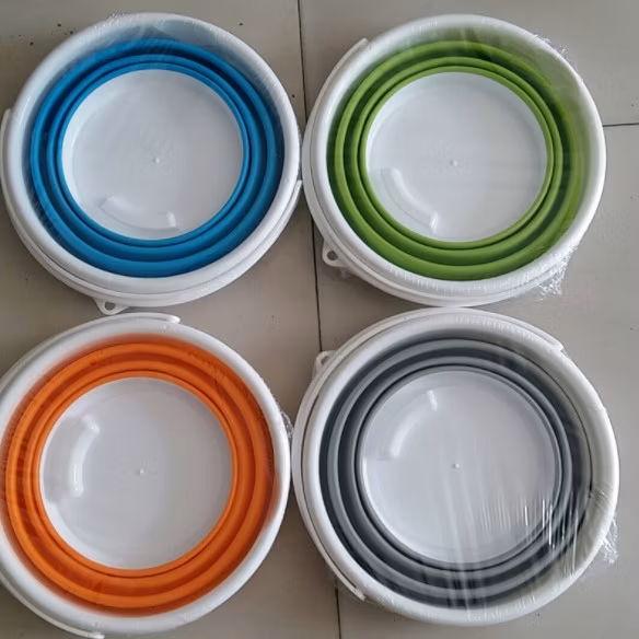 Foldable Household Cleaning Round Bucket New Type Plastic Collapsible Water Buckets for Camping Fishing