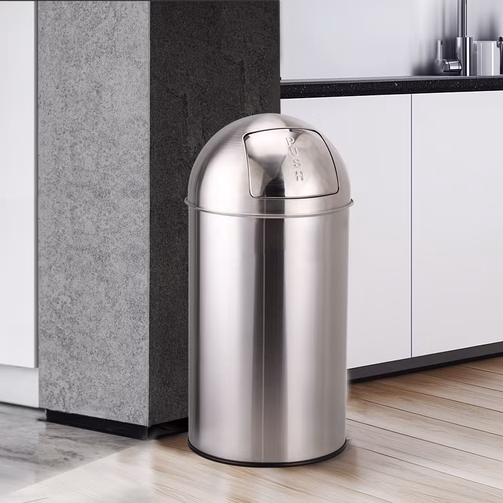 Full Size 12L 27L 35L 50L 70L 90L Round Recycling Bins for Public Spaces Waste Management Indoor Outdoor for Households Shopping Malls Push Bin