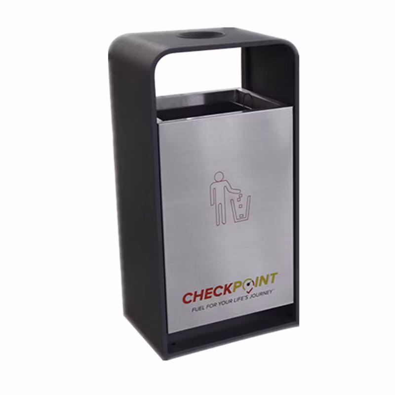 Outdoor Business Rectangular Steel Garbage Trash Bin Outside Metal Waste Recycling Bins