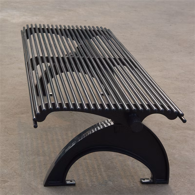 Urban Outdoor Furniture Outside Park Garden Patio Steel Sitting Bench Without Back