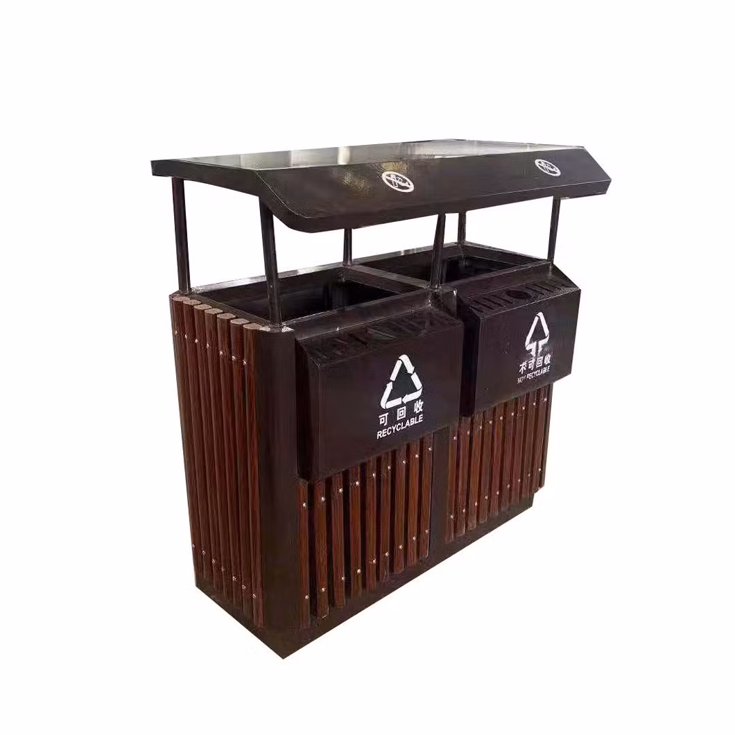 Steel Commercial Recycling Trash Receptacles Collection Bin