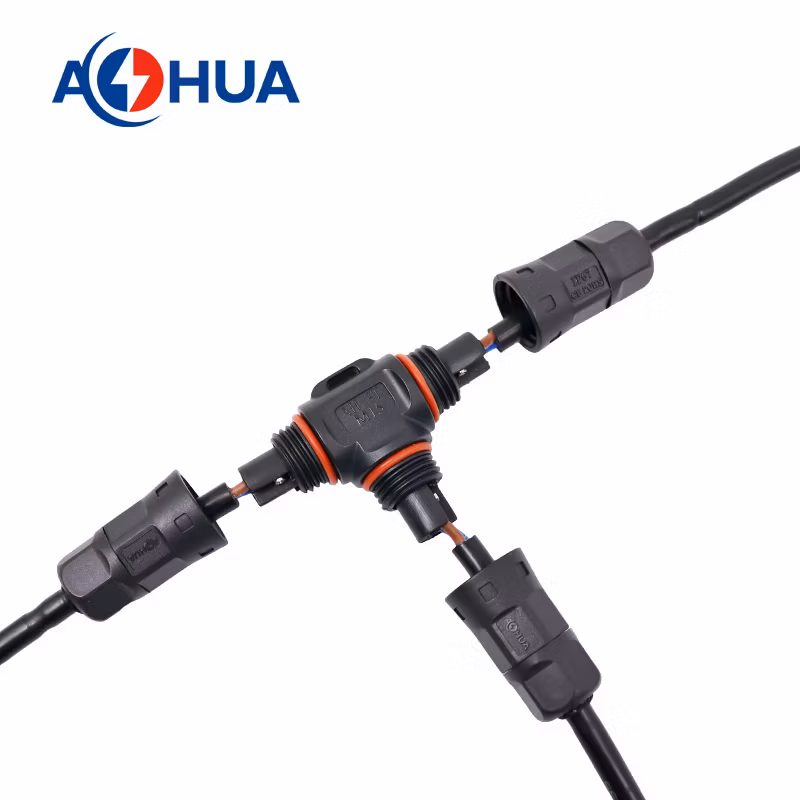 IP67 Outdoor Supply (20A/300W) Power Adapter M20 1.5mm Sqm Wire Joint 2pin 3pin 4pin 3 Ways Plug /Socket/Jack/Receptacle/Splitter/Distributor