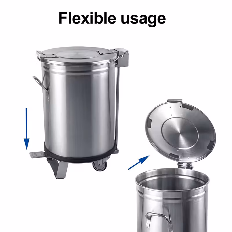 Commercial Restaurant Stainless Steel Garbage Trash Bin Waste Can Be Used for Kitchen Waste Collection