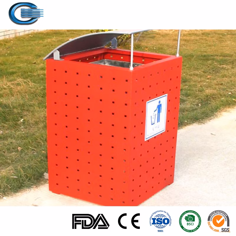 Huasheng China Design Hotel Lobby Stainless Steel Dustbin Trash Can for Park