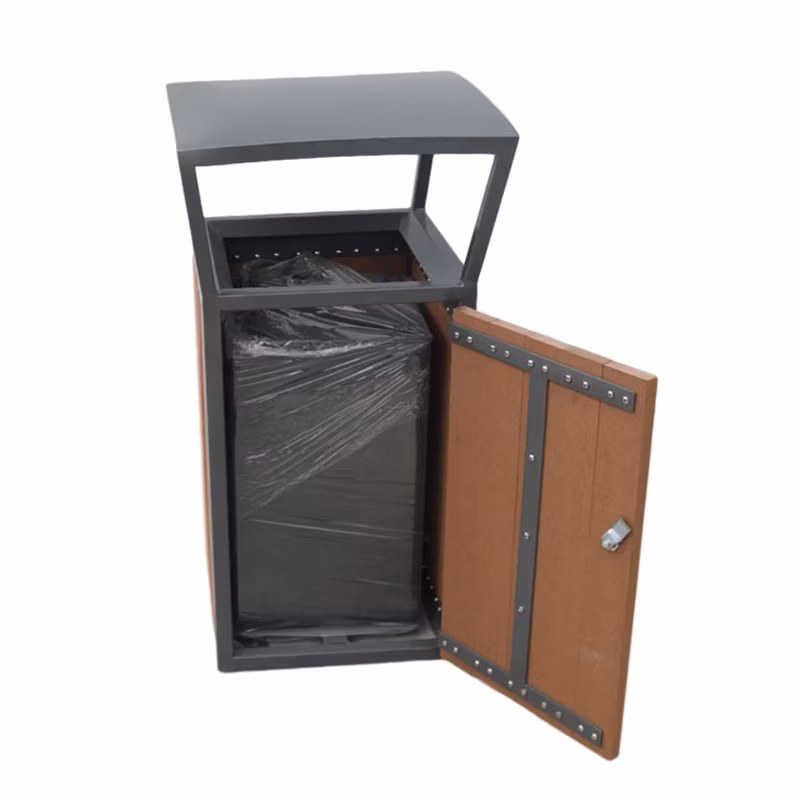Cheap Decorative Outdoor Wood Garbage Trash Can Recycle Waste Bin Box Manufacturers