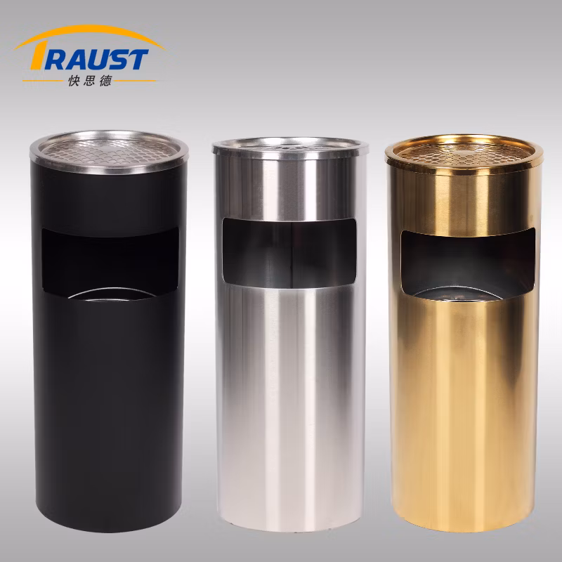 Traust Indoor Stainless Steel Dustbin Ashtray Factory Supplier Manufacturer Trash Litter Waste Garbage Can Bin