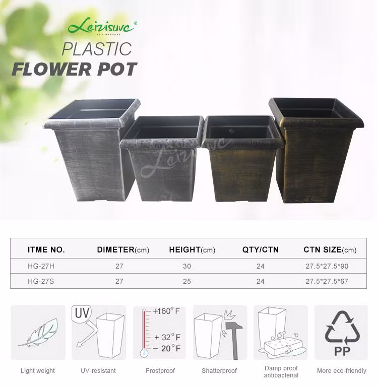 Durable Standing Flower Pot, Plastic Decorative Garden Pot, Home Vase