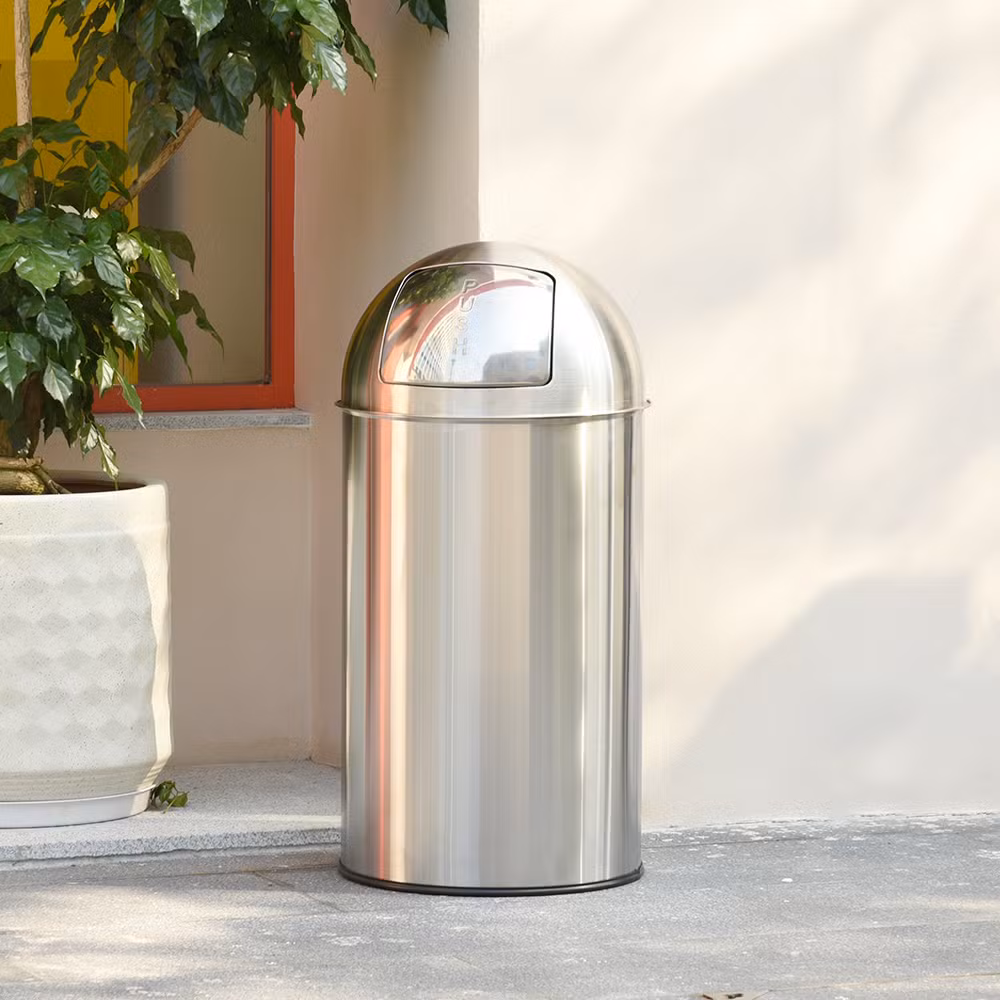 Full Size 12L 27L 35L 50L 70L 90L Round Recycling Bins for Public Spaces Waste Management Indoor Outdoor for Households Shopping Malls Push Bin