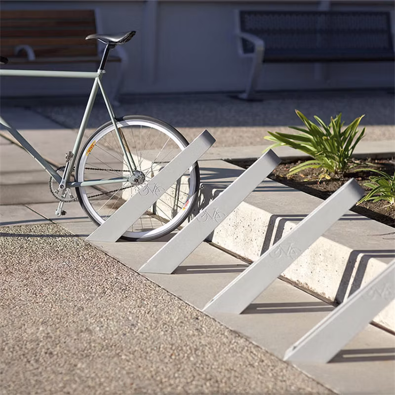 Outdoor Floor Metal Bike Storage Holder Stand Urban Steel Bicycle Parking Rack