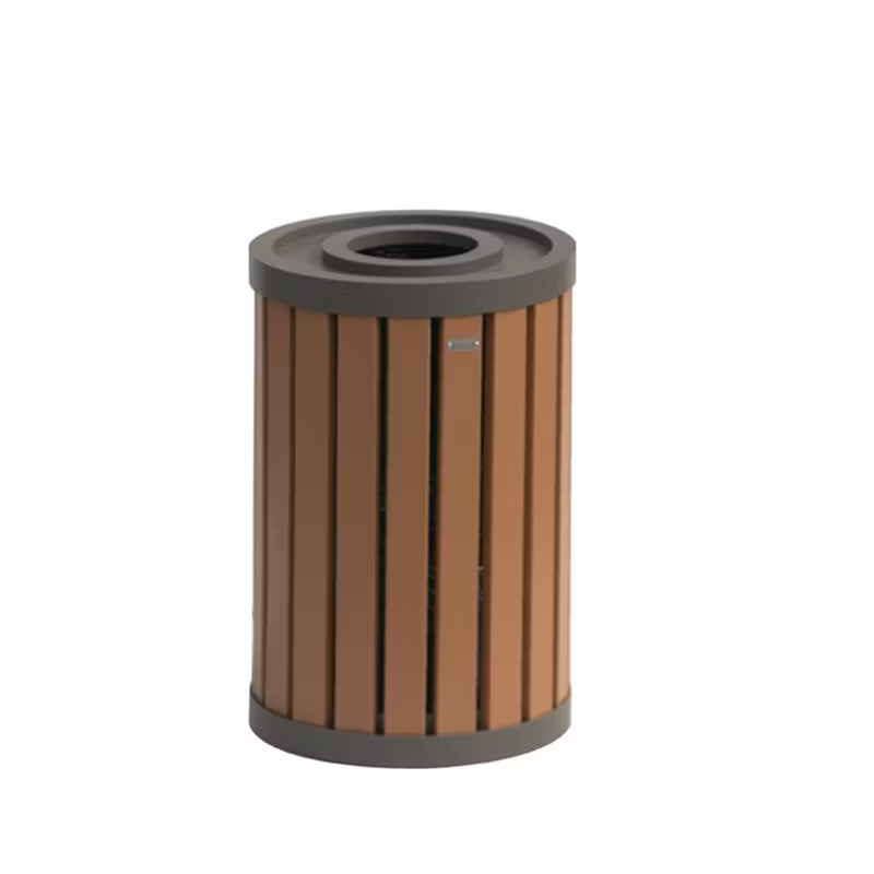 Outdoor Wood Garbage Waste Clinical Paper Basket Bin Recycle Litter Bin Manufactures