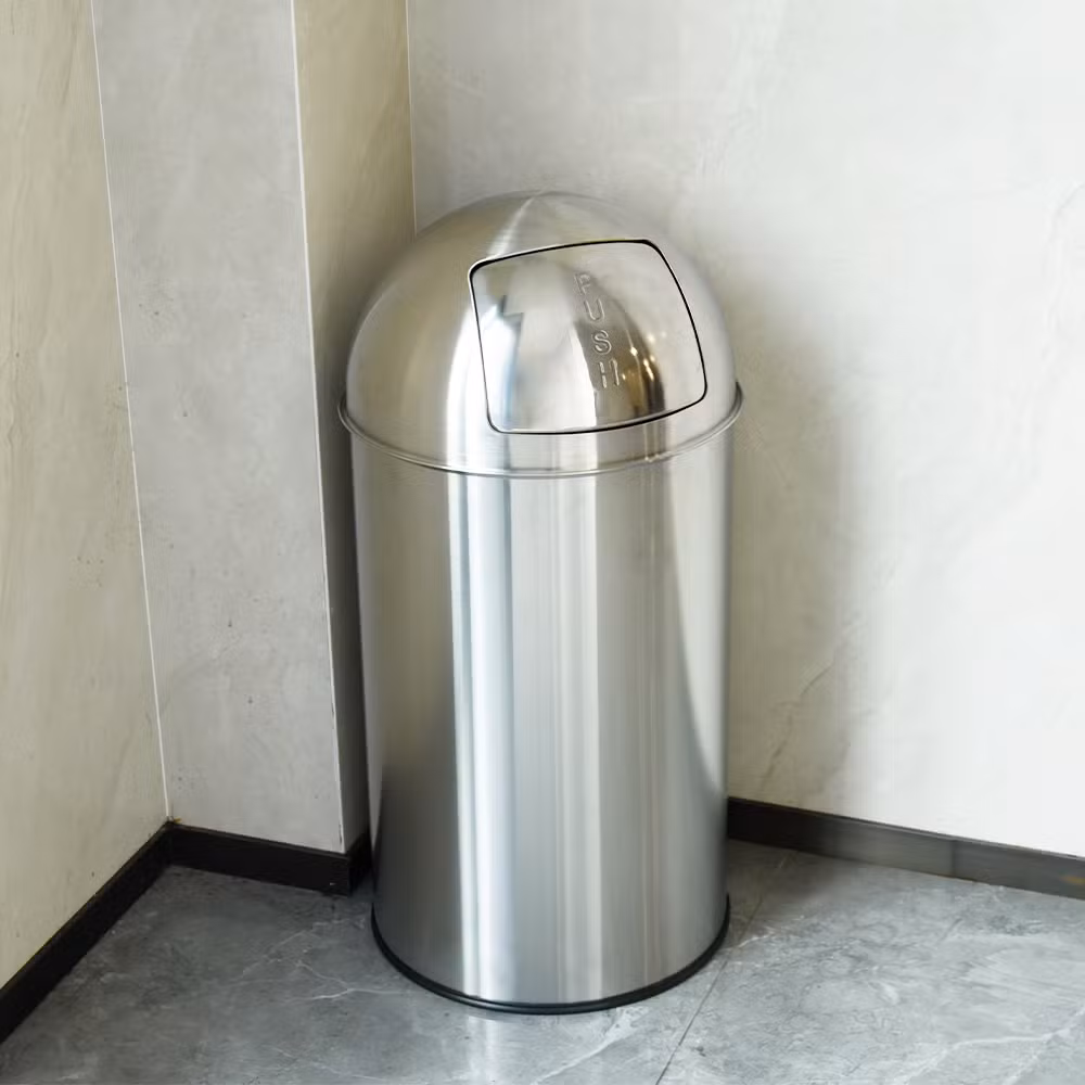 Full Size 12L 27L 35L 50L 70L 90L Round Recycling Bins for Public Spaces Waste Management Indoor Outdoor for Households Shopping Malls Push Bin