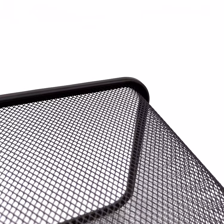 Office Kitchen Rubbish Waste Bin Commercial Bathroom Round Metal Mesh Dustbin Garbage Can Trash Cans