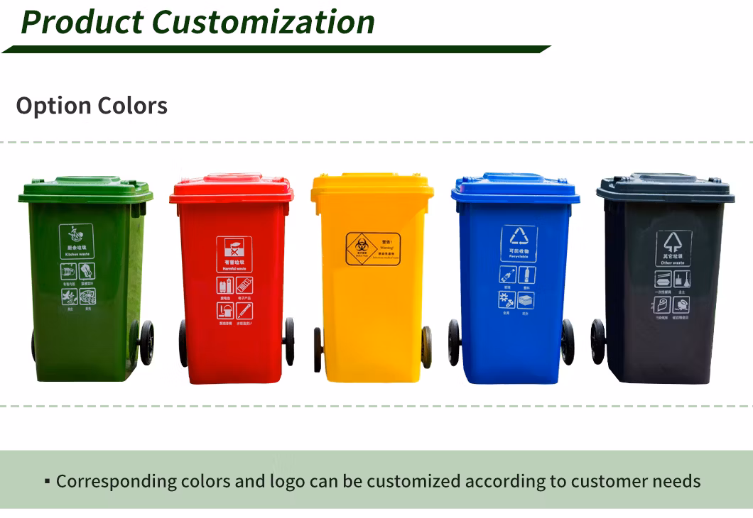 HDPE Outdoor Large Public Commercial Industrial 40/360 Litre Plastic Dustbin Trash Garbage Wheelie Waste Bin