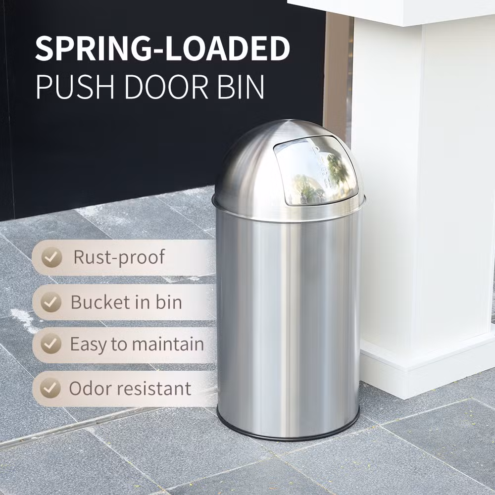 Full Size 12L 27L 35L 50L 70L 90L Round Recycling Bins for Public Spaces Waste Management Indoor Outdoor for Households Shopping Malls Push Bin