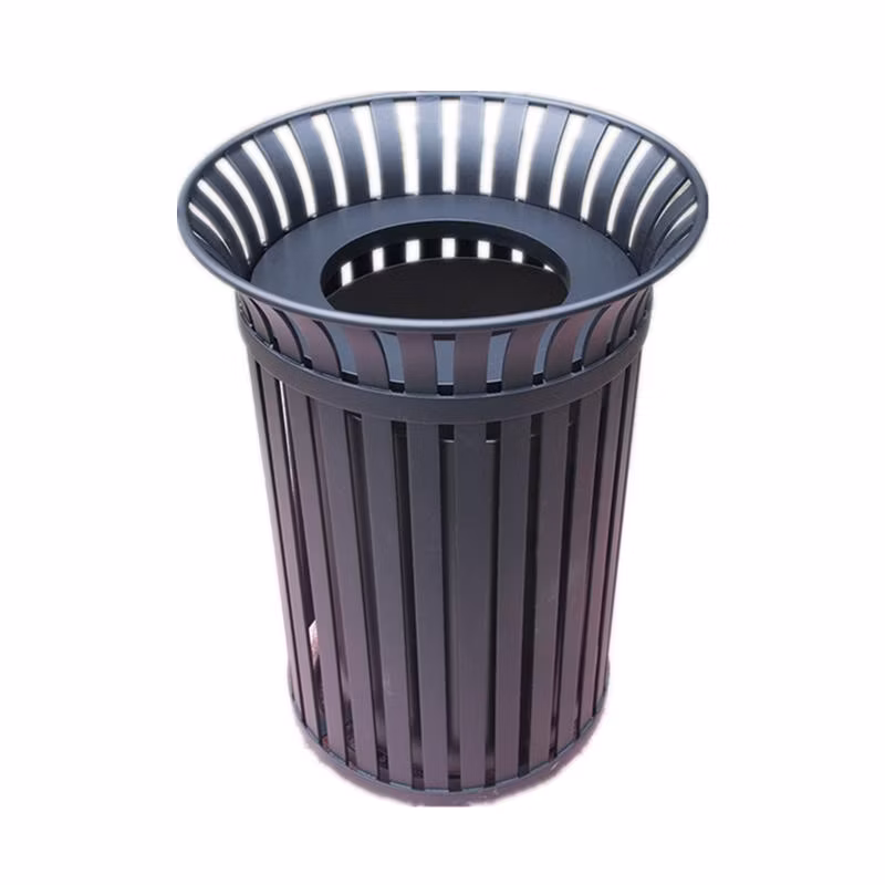 Outdoor Park Street Steel Waste Bin Outside Garden Metal Garbage Trash Can