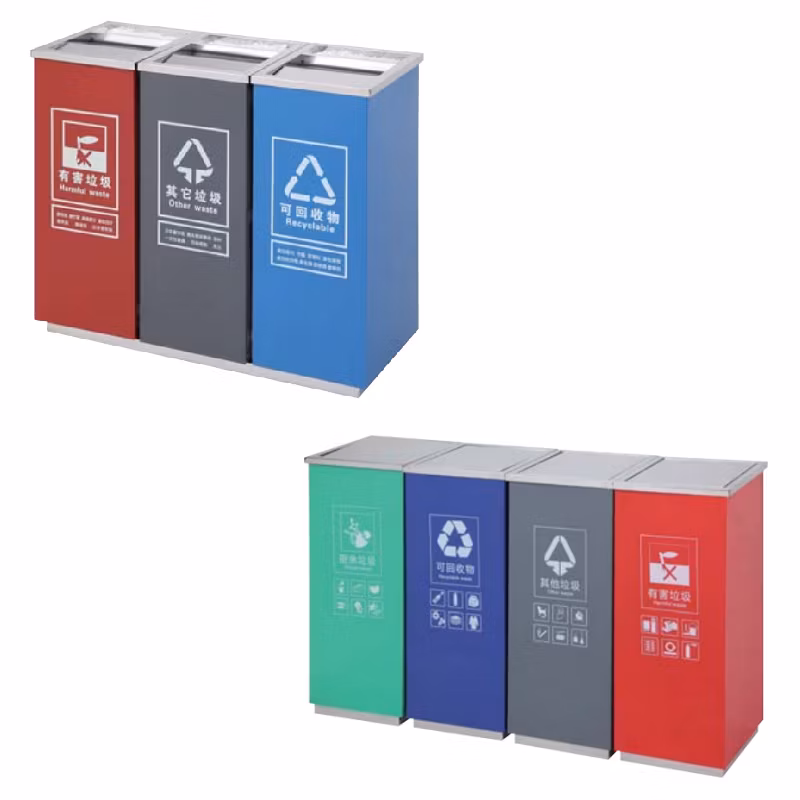 Brand New Refuse Bin Versatile Trash Receptacle Stainless Steel Garbage Can for Public Spaces