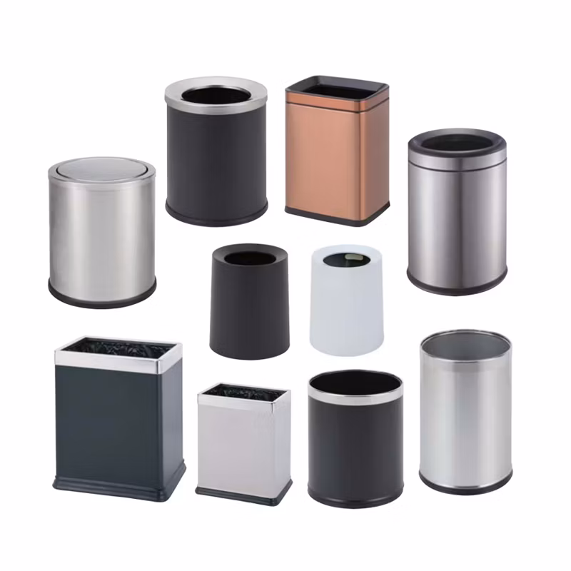 Multifunctional Bin Contemporary Metal Indoor/Outdoor Waste Receptacle Trash Can for Hotel